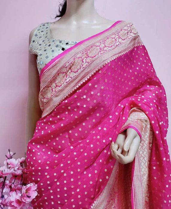 PURE HANDLOOM BANARASI GEORGUTTE   SAREE