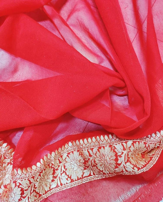 PURE HANDLOOM BANARASI KHADDI GEORGUTTE SAREE