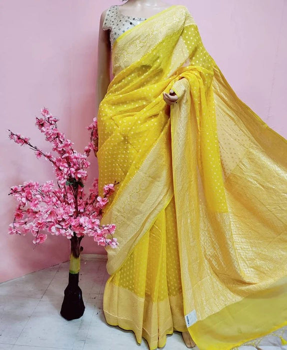 PURE HANDLOOM BANARASI KHADDI GEORGUTTE SAREE