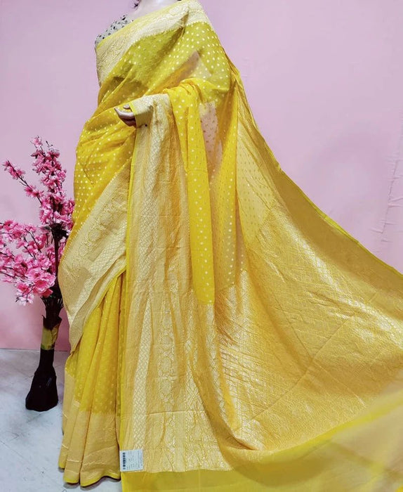 PURE HANDLOOM BANARASI KHADDI GEORGUTTE SAREE