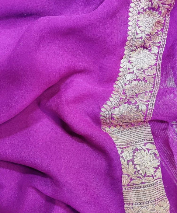 PURE HANDLOOM BANARASI KHADDI GEORGUTTE SAREE