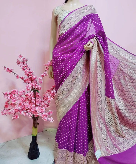 PURE HANDLOOM BANARASI KHADDI GEORGUTTE SAREE