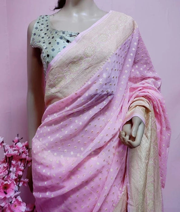 PURE HANDLOOM BANARASI KHADDI GEORGUTTE SAREE