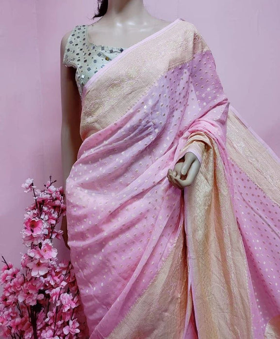 PURE HANDLOOM BANARASI KHADDI GEORGUTTE SAREE