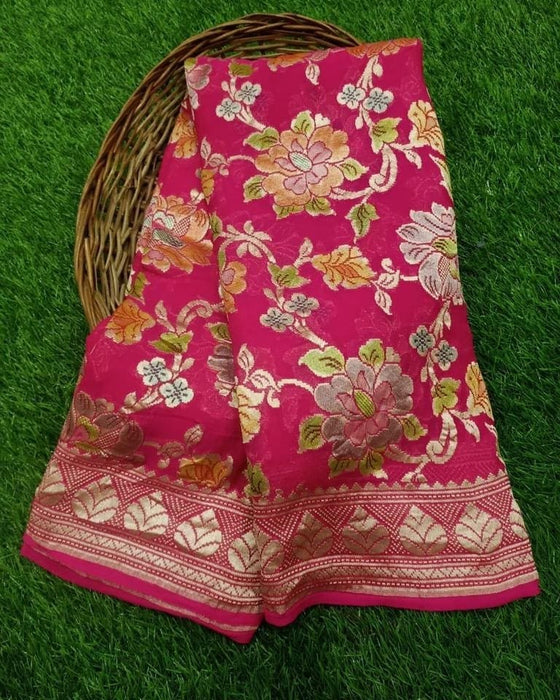 PURE HANDLOOM BANARASI KHADDI GEORGUTTE SAREE