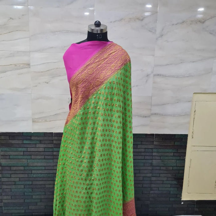 PURE HANDLOOM BANARASI KHADDI GEORGUTTE SAREE