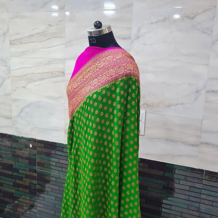 PURE HANDLOOM BANARASI KHADDI GEORGUTTE SAREE