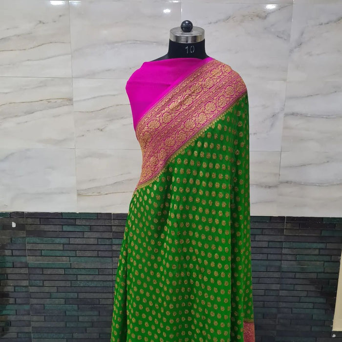 PURE HANDLOOM BANARASI KHADDI GEORGUTTE SAREE