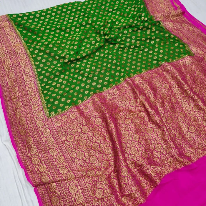 PURE HANDLOOM BANARASI KHADDI GEORGUTTE SAREE