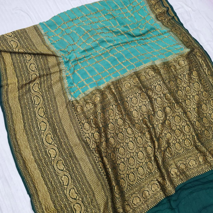 PURE BANARASI HANDLOOM KHADDI GEORGUTTE SAREE