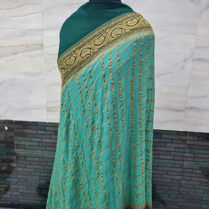 PURE BANARASI HANDLOOM KHADDI GEORGUTTE SAREE