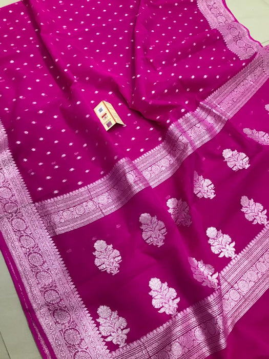 PURE HANDLOOM BANARASI KHADDI GEORGUTTE SAREE