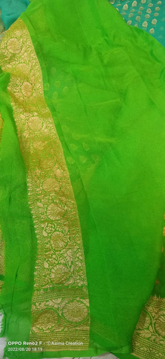 PURE BANARASI HANDLOOM KHADDI GEORGUTTE SAREE