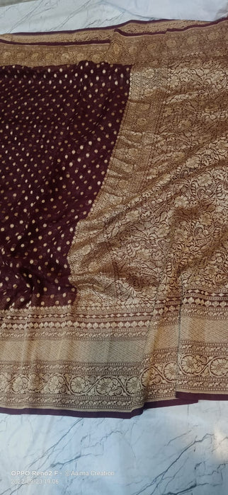 PURE HANDLOOM BANARASI KHADDI GEORGUTTE SAREE