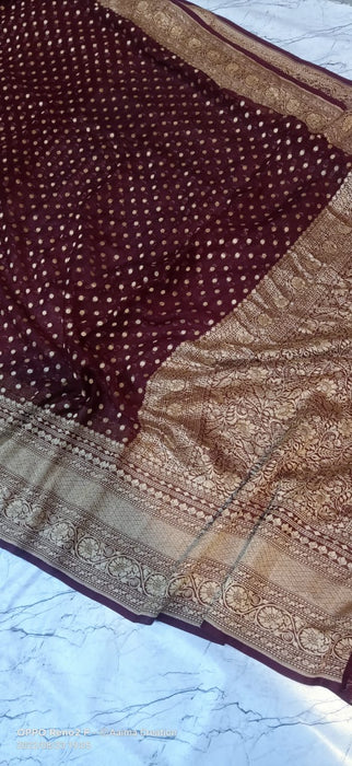 PURE HANDLOOM BANARASI KHADDI GEORGUTTE SAREE