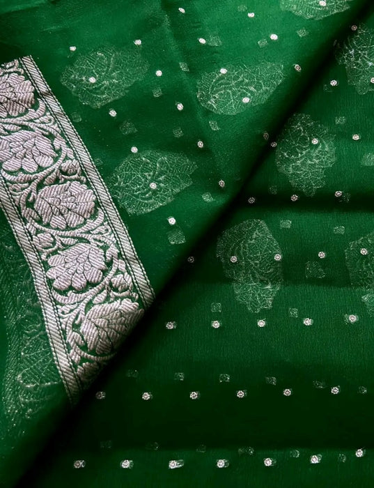 PURE BANARASI HANDLOOM KHADDI GEORGUTTE SUIT