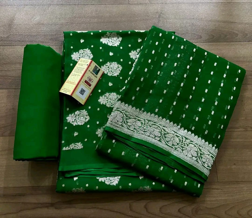 PURE BANARASI HANDLOOM KHADDI GEORGUTTE SUIT