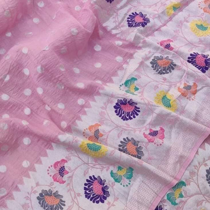 PURE HANDLOOM BANARASI KHADDI TASSAR SAREE