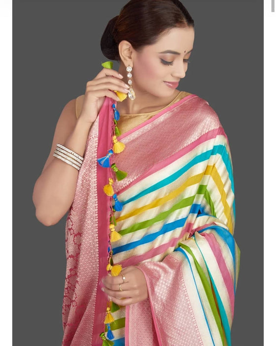 PURE BANARASI HANDLOOM GEORGUTTE SAREE