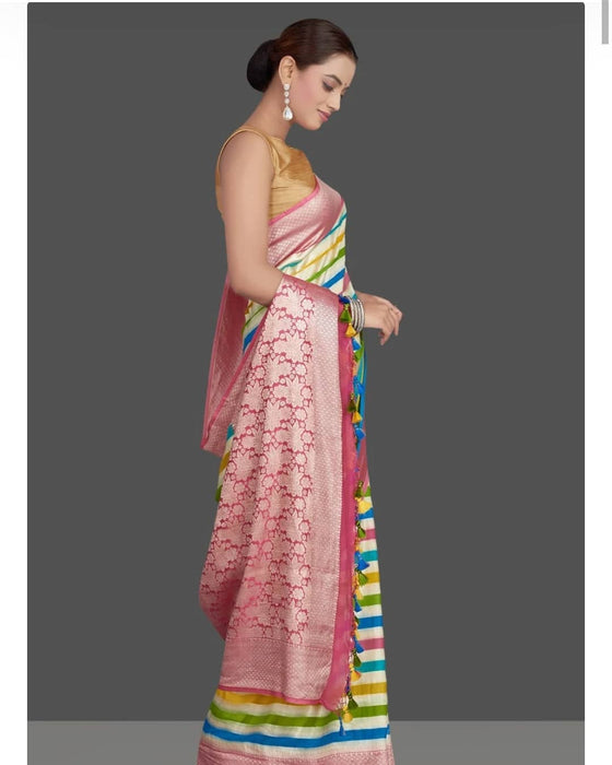 PURE BANARASI HANDLOOM GEORGUTTE SAREE