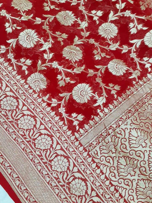 PURE HANDLOOM BANARASI KHADDI GEORGUTTE SAREE