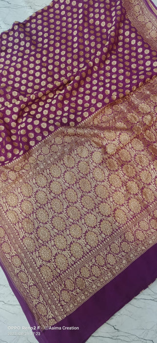 PURE HANDLOOM BANARASI KHADDI GEORGUTTE SAREE