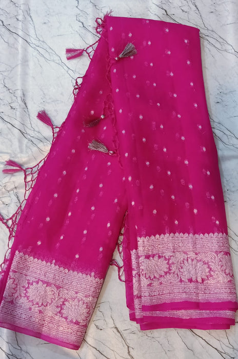 PURE HANDLOOM BANARASI KHADDI GEORGUTTE SAREE