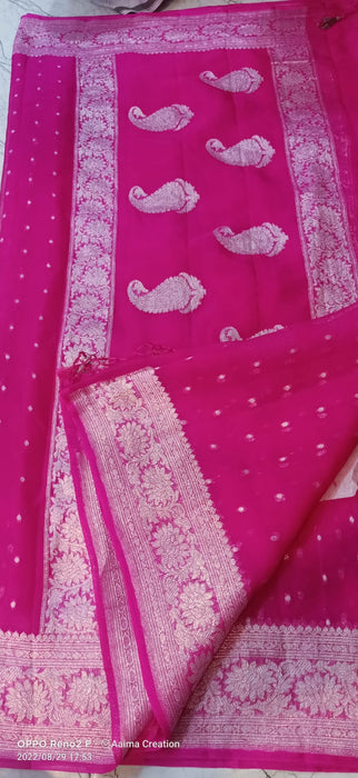 PURE HANDLOOM BANARASI KHADDI GEORGUTTE SAREE