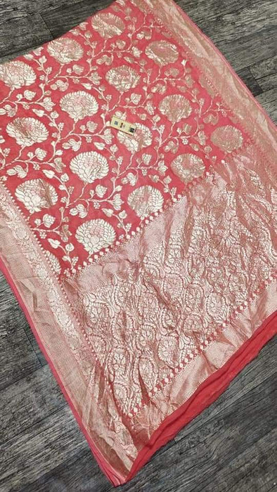 PURE HANDLOOM BANARASI KHADDI GEORGUTTE SAREE