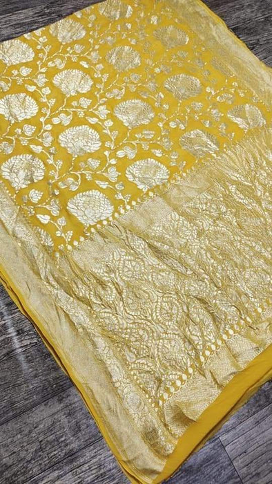 PURE HANDLOOM BANARASI KHADDI GEORGUTTE SAREE