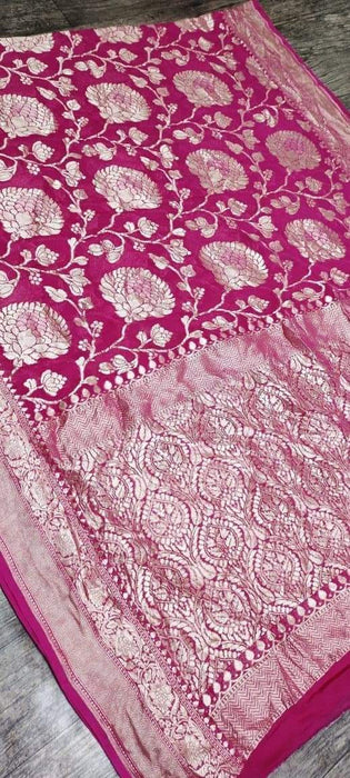 PURE HANDLOOM BANARASI KHADDI GEORGUTTE SAREE