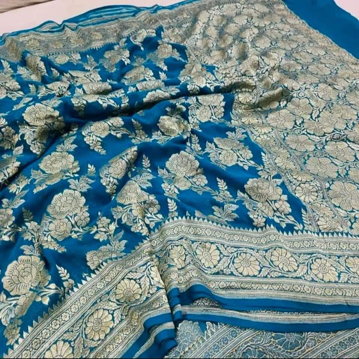 PURE HANDLOOM BANARASI GEORGUTTE SAREE