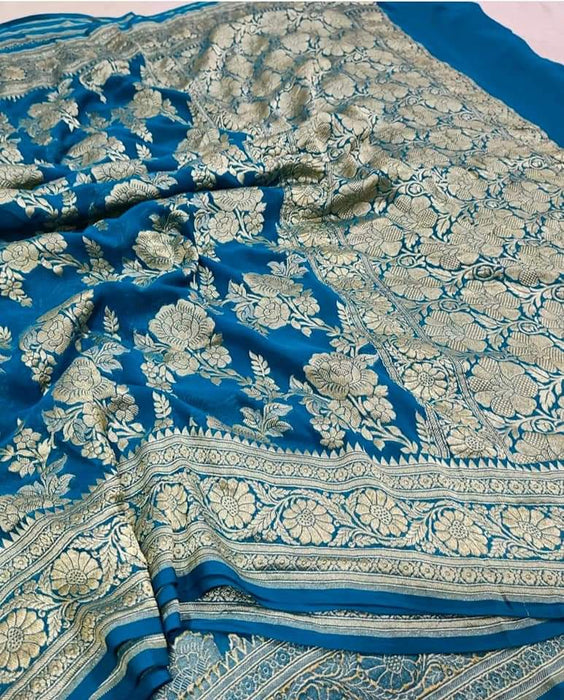 PURE HANDLOOM BANARASI GEORGUTTE SAREE