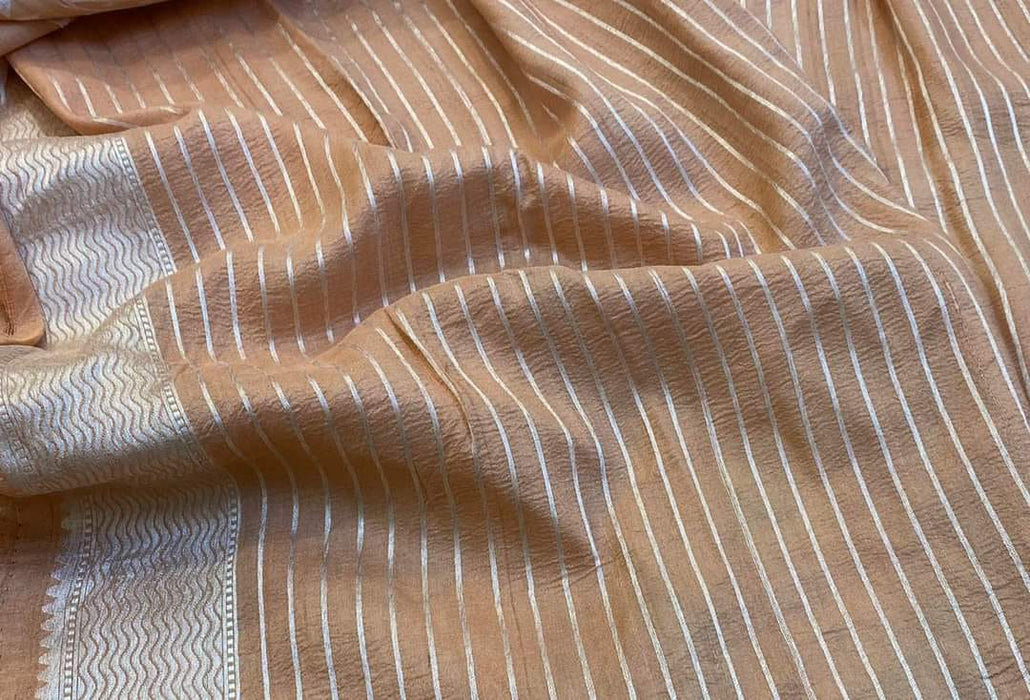 PURE BANARASI HANDLOOM KHADDI TASSAR SAREE