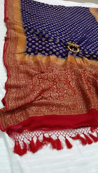 PURE HANDLOOM KHADDI GEORGUTTE BANARASI SAREE