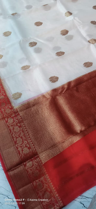 PURE HANDLOOM BANARASI KORA ORGANZA SAREE