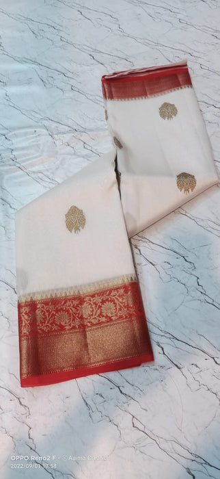 PURE HANDLOOM BANARASI KORA ORGANZA SAREE