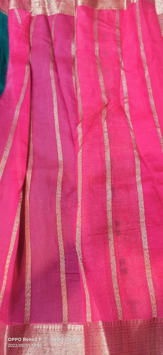 PURE HANDLOOM BANARASI KORA ORGANZA SAREE