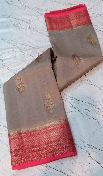 PURE HANDLOOM BANARASI KORA ORGANZA SAREE