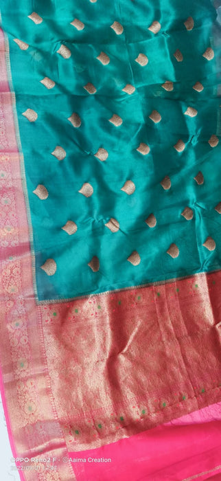 PURE HANDLOOM BANARASI KORA ORGANZA SAREE