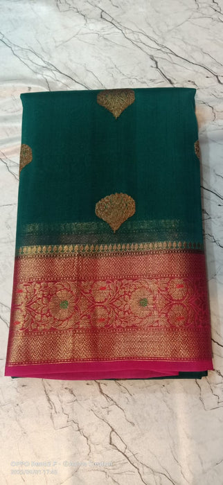 PURE HANDLOOM BANARASI KORA ORGANZA SAREE