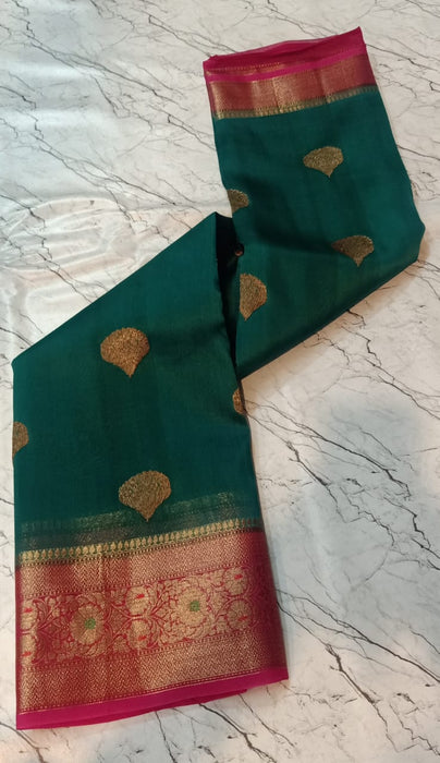 PURE HANDLOOM BANARASI KORA ORGANZA SAREE