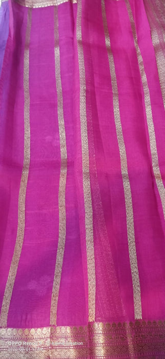 PURE HANDLOOM BANARASI KORA ORGANZA SAREE