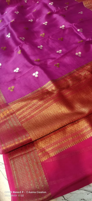 PURE HANDLOOM BANARASI KORA ORGANZA SAREE