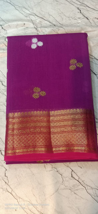 PURE HANDLOOM BANARASI KORA ORGANZA SAREE