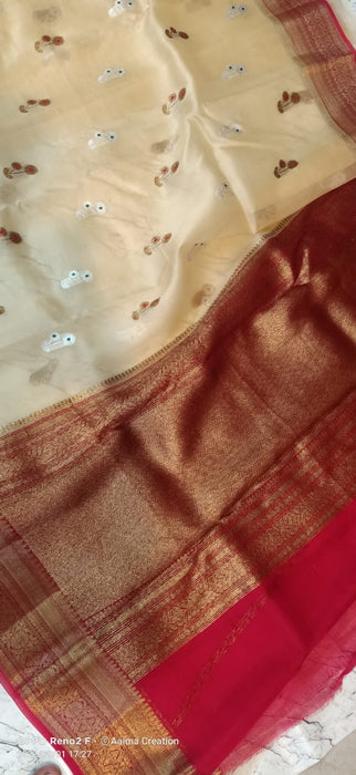 PURE HANDLOOM KORA ORGANZA SAREE