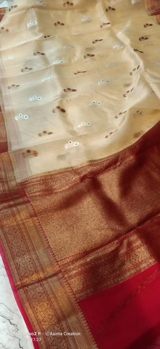 PURE HANDLOOM KORA ORGANZA SAREE