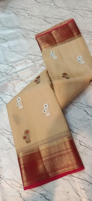 PURE HANDLOOM KORA ORGANZA SAREE