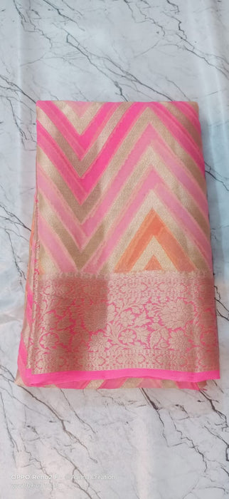 PURE BANARASI KHADDI CHIFFON SAREE