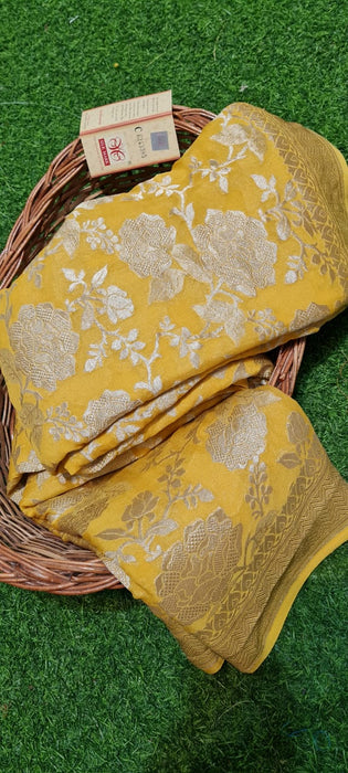 PURE HANDLOOM KHADDI GEORGUTTE SAREE